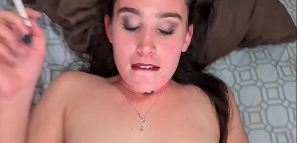  Getting fucked while smoking a cigarette and receiving a cumshot on my lips